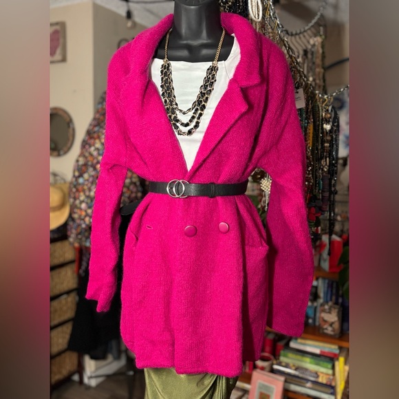 P.G.E Jackets & Blazers - Vintage P.G.E. Mohair Knit Coatigan Blazer • Majestic Magenta • Oversized Luxe